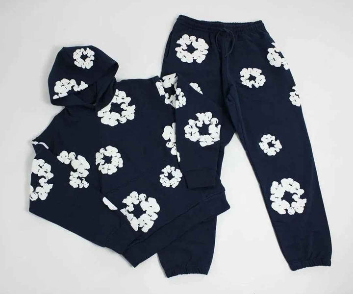 Aiden | Unisex Printed Tracksuit Set – Stylish Hoodie & Sweatpants Navy blue suit