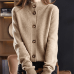 Women's Winter Wool Button Cardigan Khaki