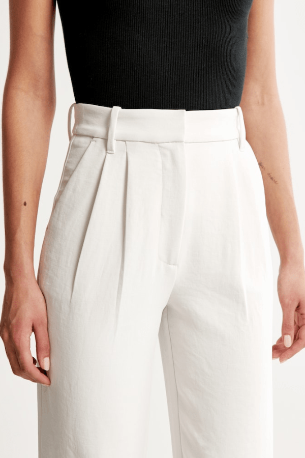 Women's Wide Leg Pants with Pleated Front Design