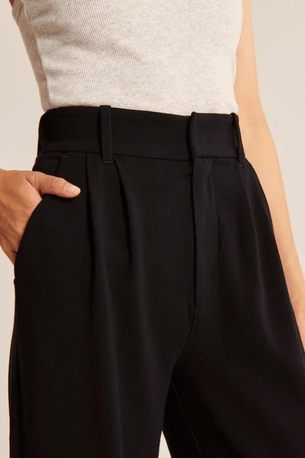 Women's Wide Leg Pants with Pleated Front Design