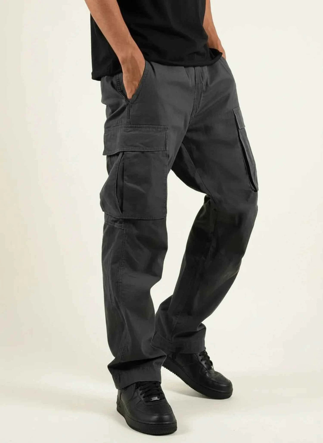 Men's Loose Fit Cargo Pants Black