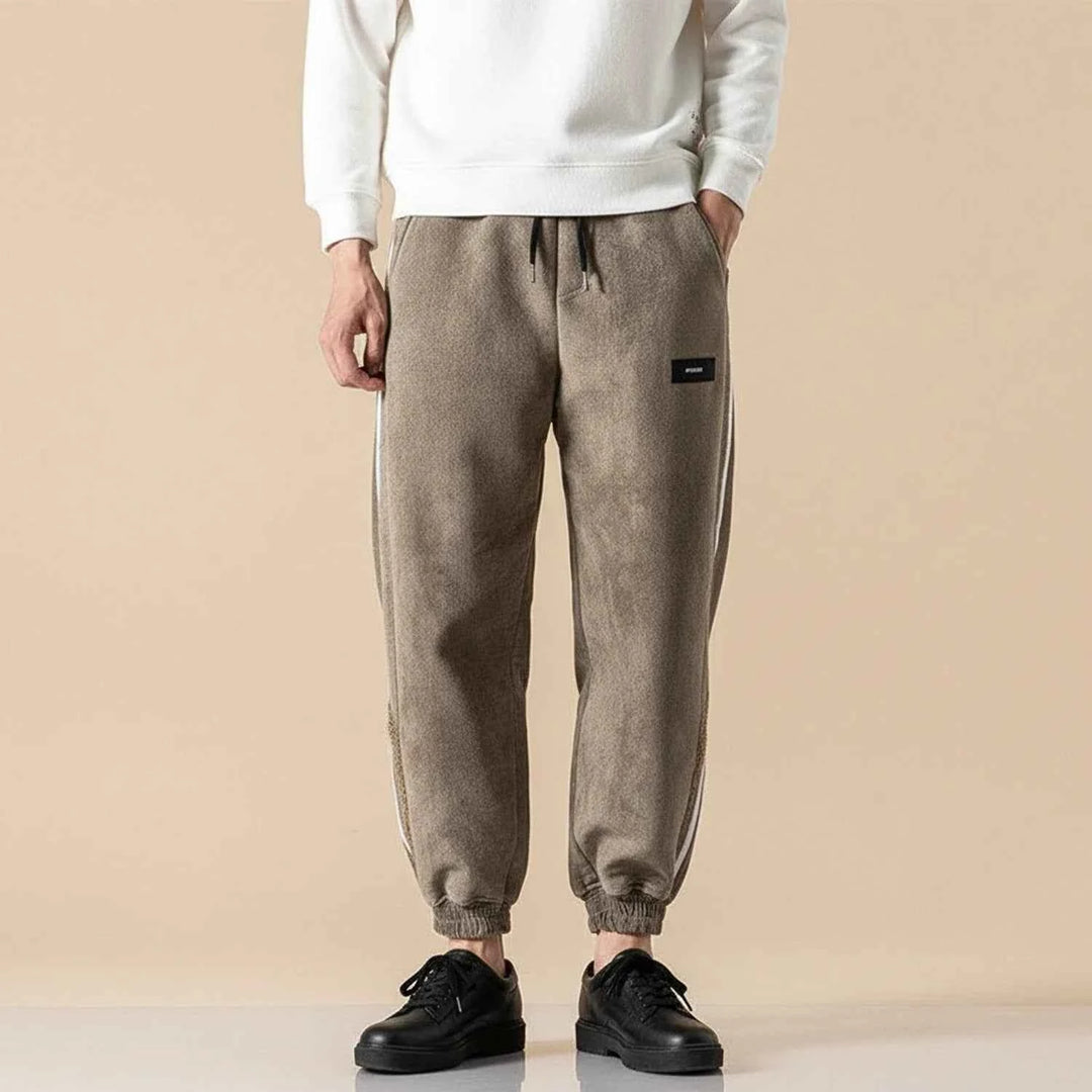 Men's Relaxed Fit Striped Pants Brown