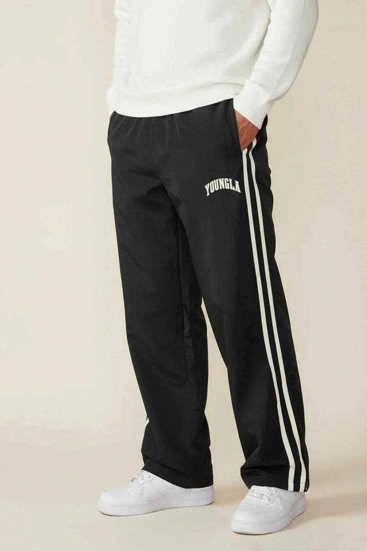 Men's Side Stripe Track Pants Black