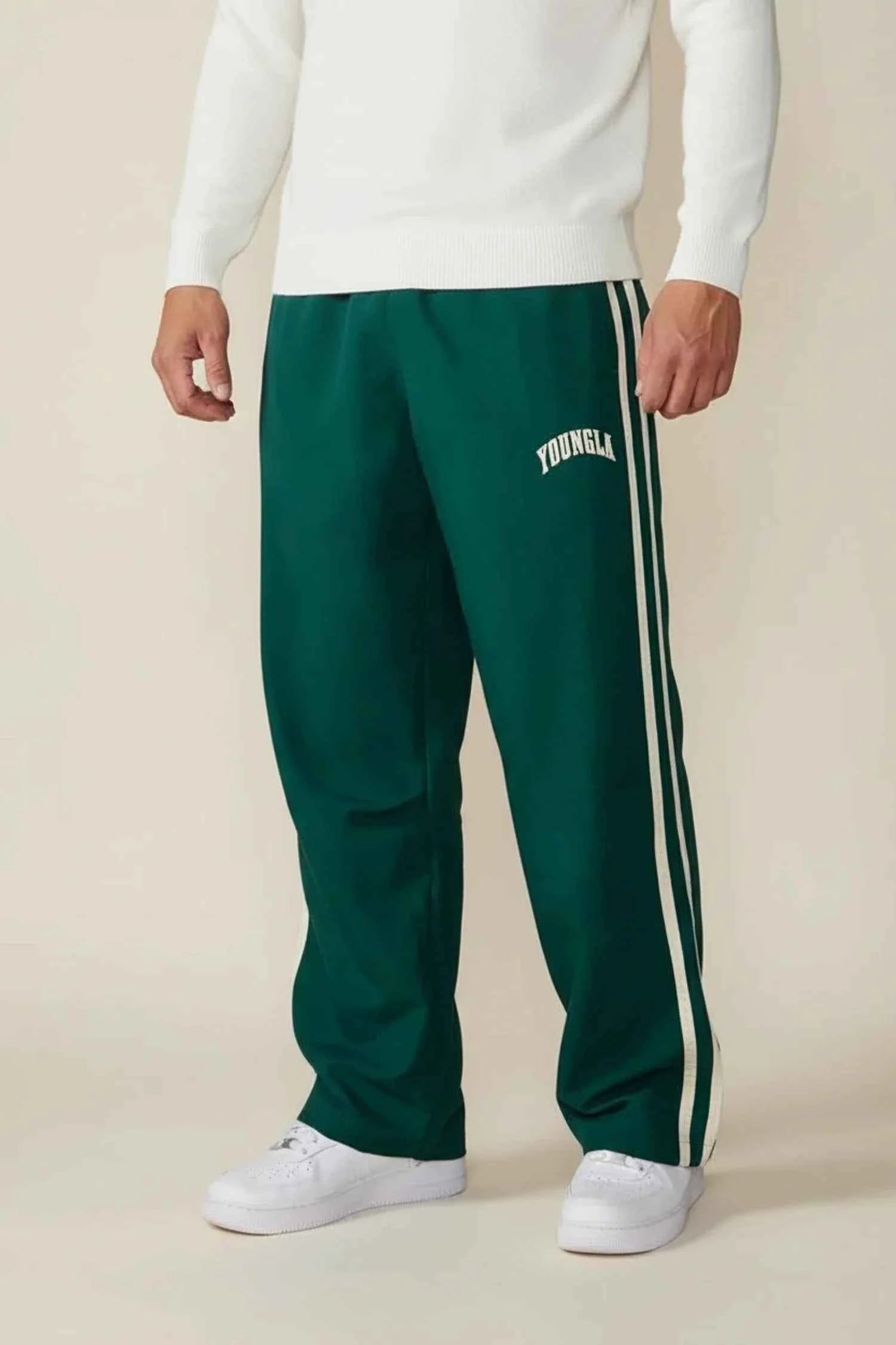 Men's Side Stripe Track Pants Green
