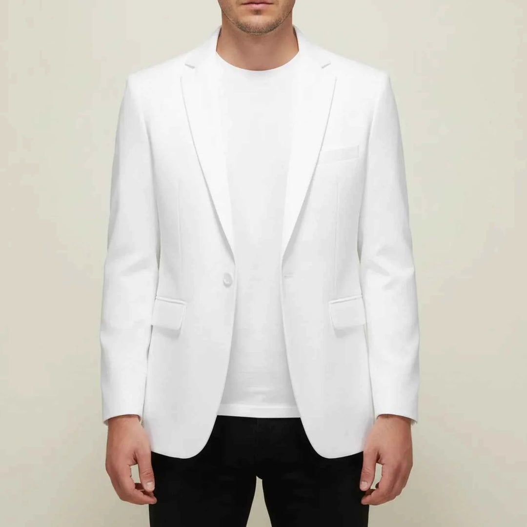 Men's Slim-Fit Casual Blazer White