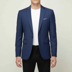 Men's Slim-Fit Casual Blazer Navy Blue
