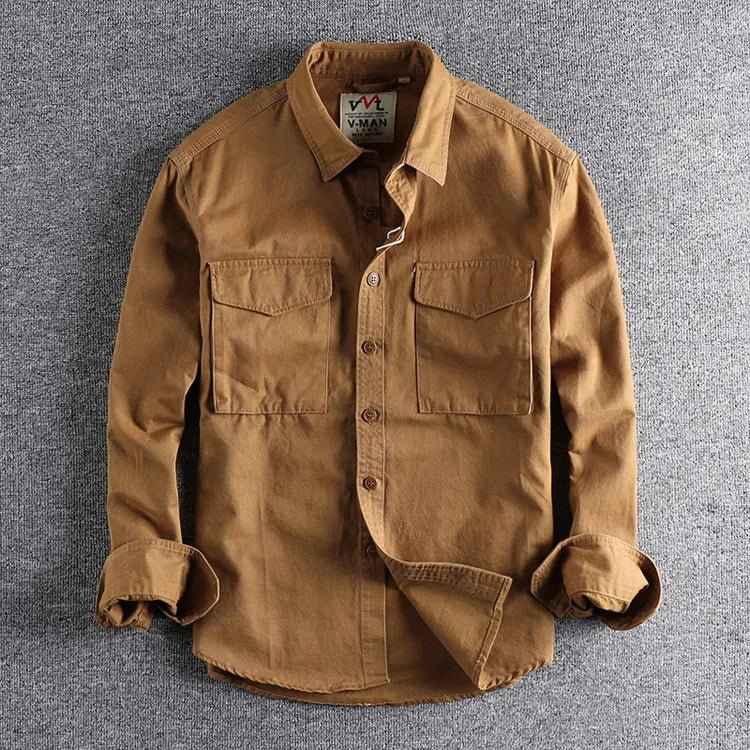 Men's Stylish Utility Shirt Khaki
