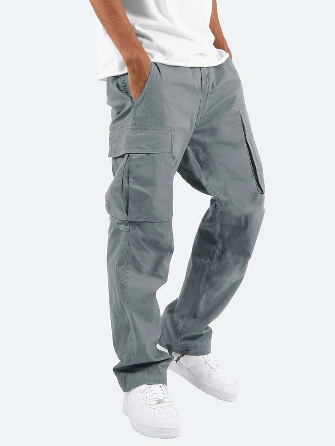 Men's Relaxed Fit Cargo Pants - Comfortable & Versatile Style Grey
