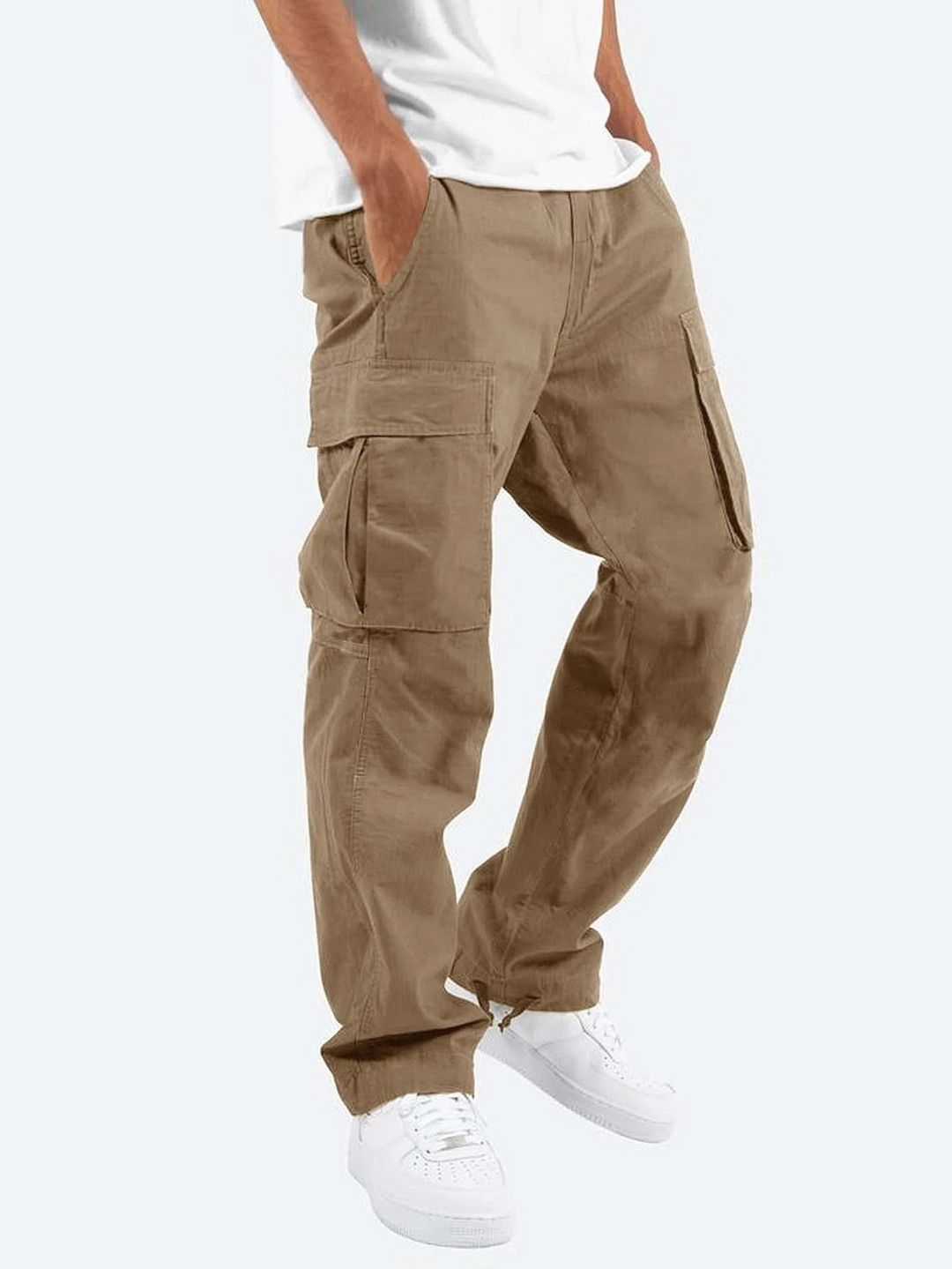 Men's Relaxed Fit Cargo Pants - Comfortable & Versatile Style Brown