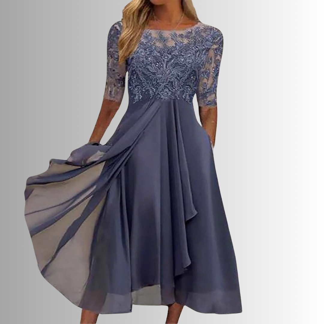 Meredith | Women's A-Line Midi Dress Purple