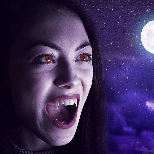 Halloween's Retractable Spring Fangs with Moldable Splint for Costumes