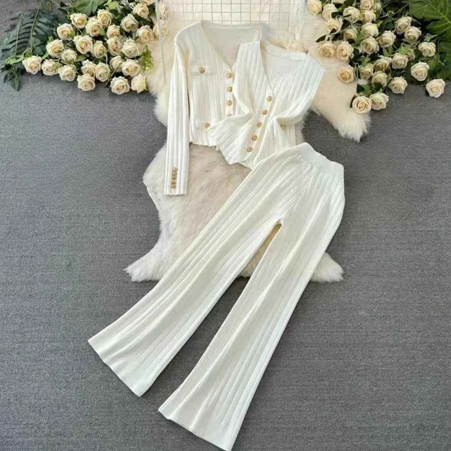 Women's Elegant Knit Set White