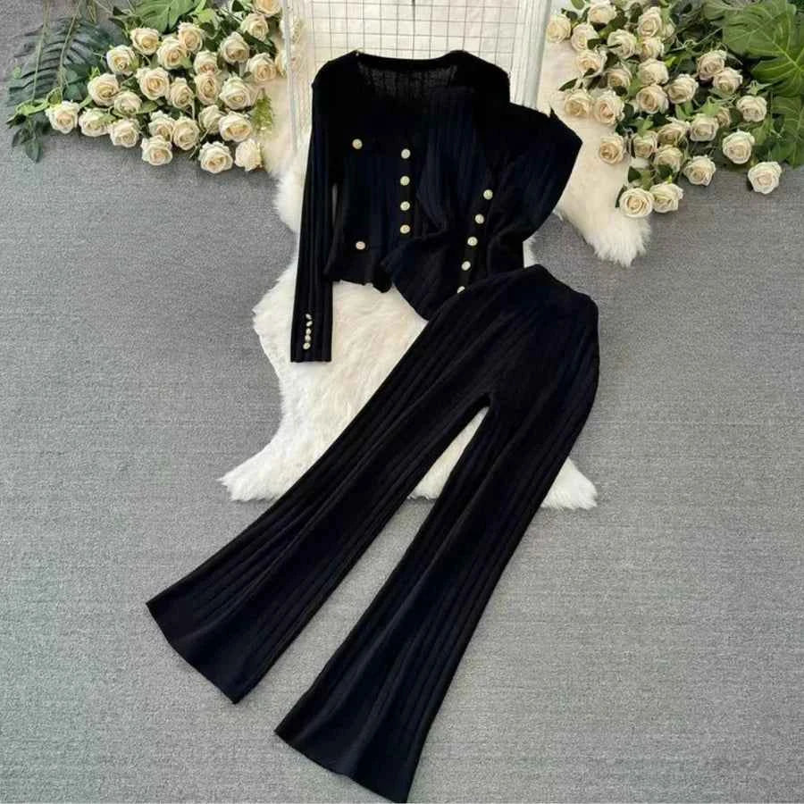 Women's Elegant Knit Set Black