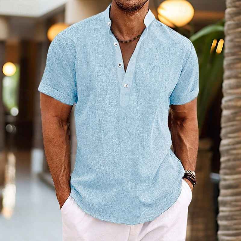 Men's Lightweight Short Sleeve Shirt Light Blue