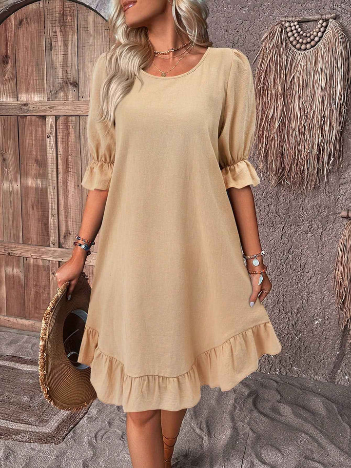 Morgan | Women's Ruffle A-Line Mini Dress Khaki
