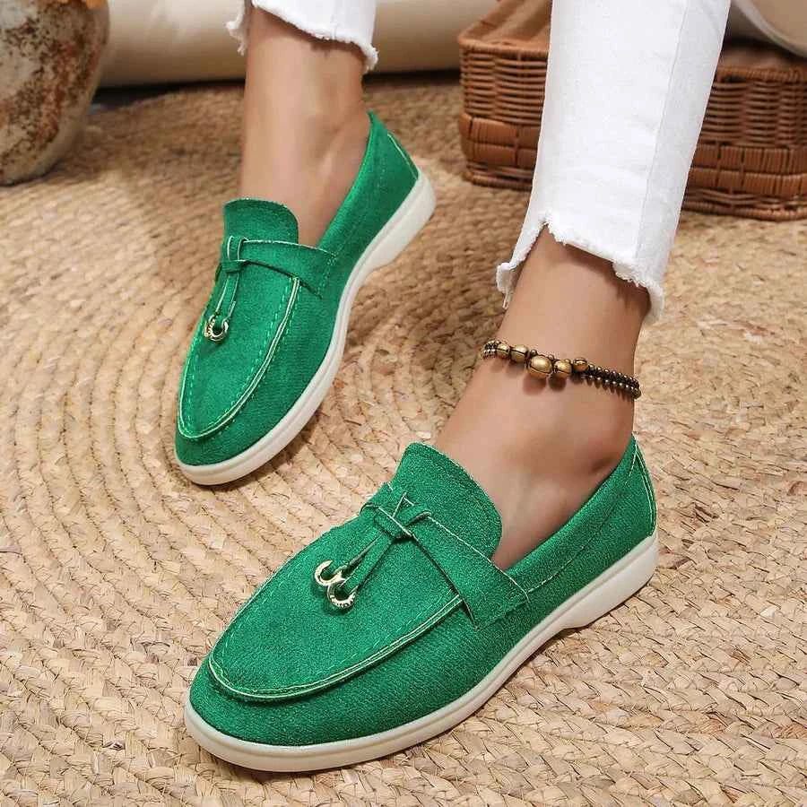 Women's Comfortable Casual Slip-On Loafers Green