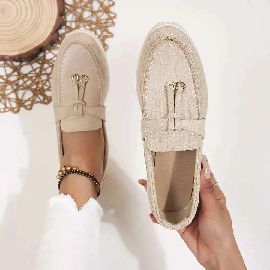 Women's Comfortable Casual Slip-On Loafers Beige