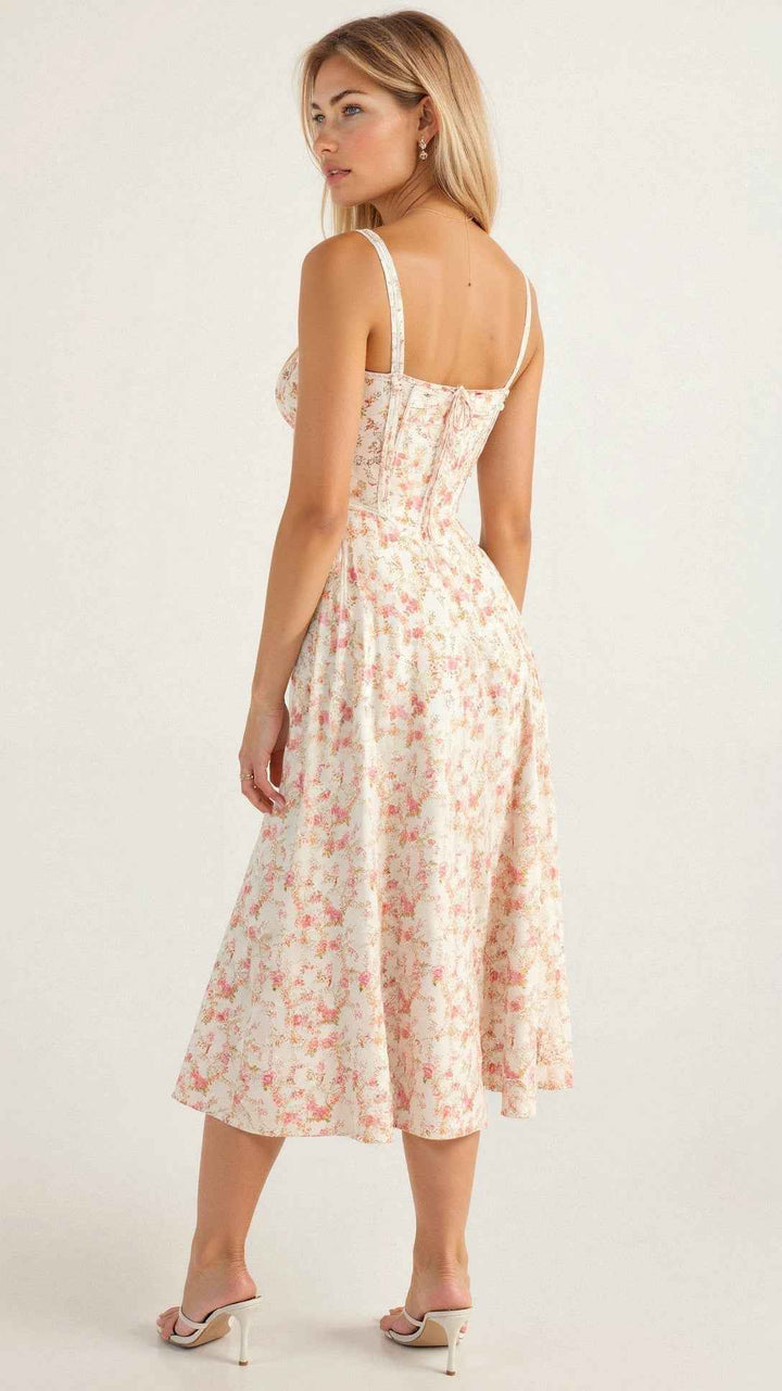 Margaret | Corset Midi Dress - Elegant, figure-flattering style