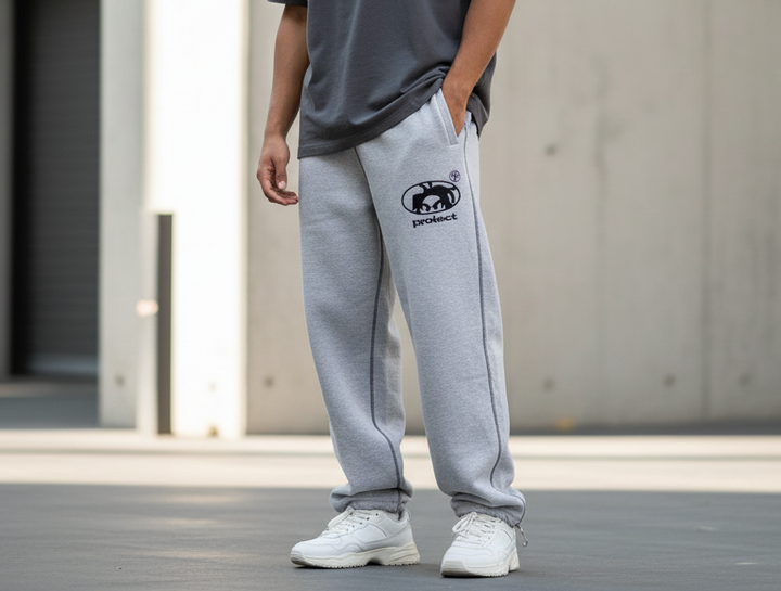 Y2K Retro Stripe Baggy Jogging Pants – Unisex Harajuku Streetwear Gray