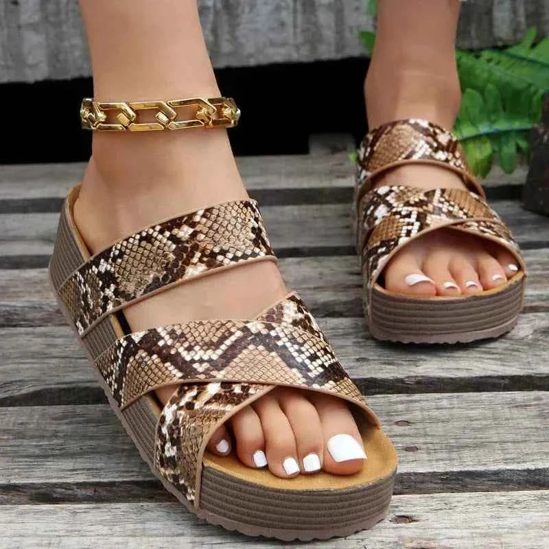 Carmen | Women's Orthopedic Cushioned Sandals Snake print