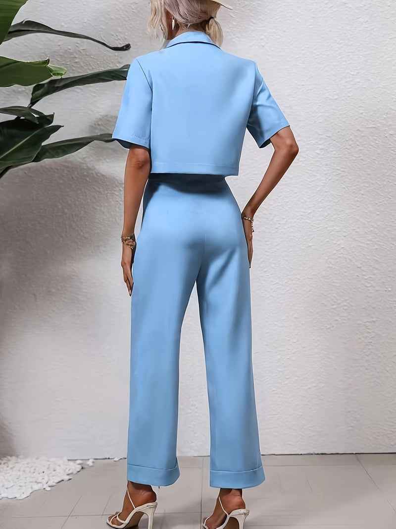 Women's Two-Piece Cropped Blazer Set