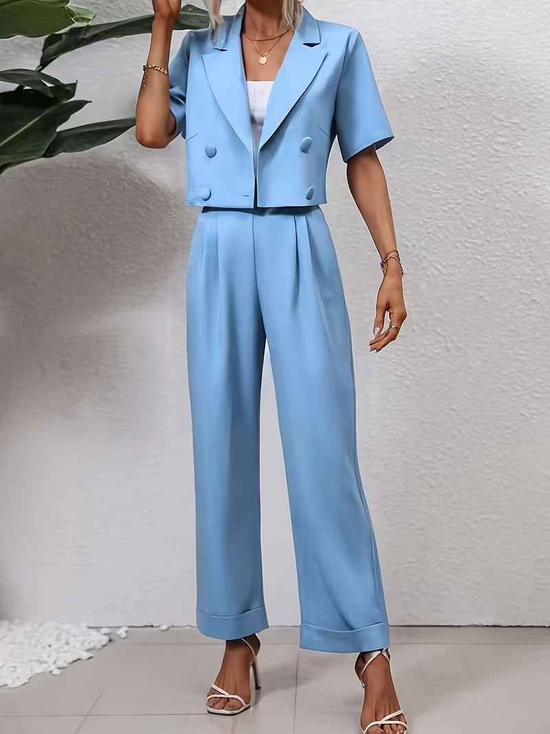 Women's Two-Piece Cropped Blazer Set