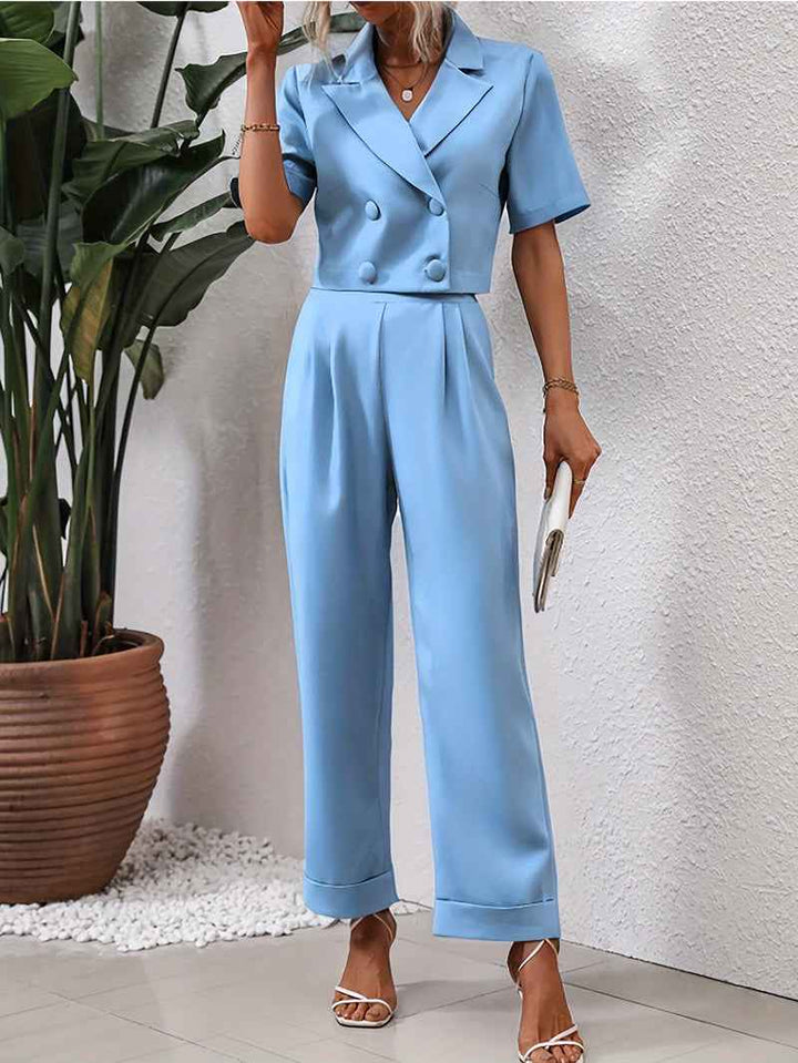 Women's Two-Piece Cropped Blazer Set