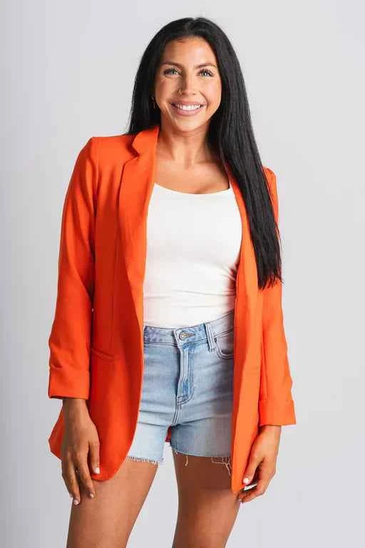 Women's Orange Blazer with Cuffs Orange