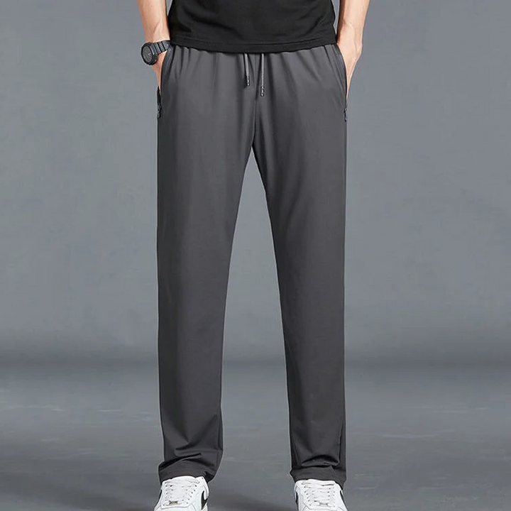 Men's Quick-Dry Four-Way Stretch Hiking Pants with Tapered Ankle Dark Gray