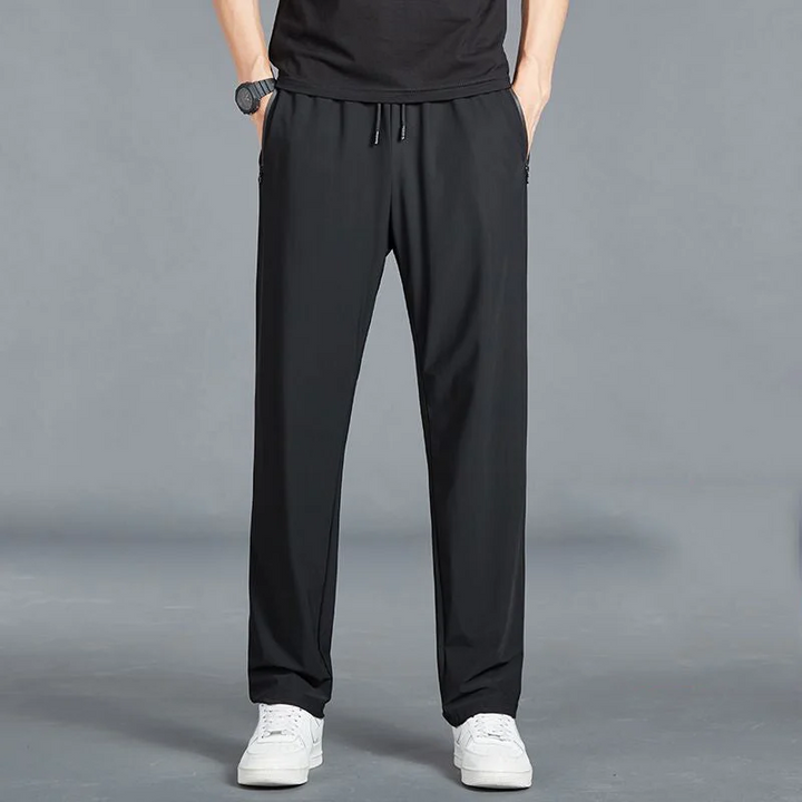Men's Quick-Dry Four-Way Stretch Hiking Pants with Tapered Ankle Black