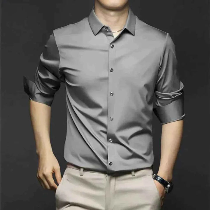 Men's Stylish Wrinkle-Free Dress Shirt – Easy Care and Comfortable Dark Gray