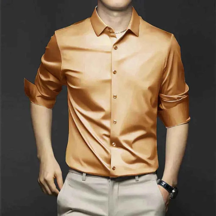 Men's Stylish Wrinkle-Free Dress Shirt – Easy Care and Comfortable