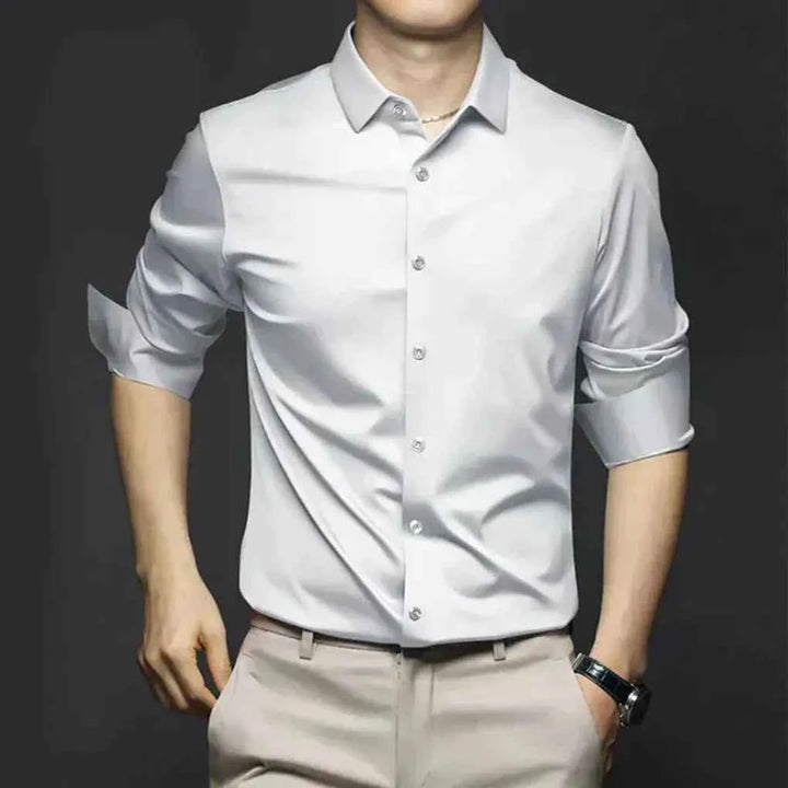 Men's Stylish Wrinkle-Free Dress Shirt – Easy Care and Comfortable White