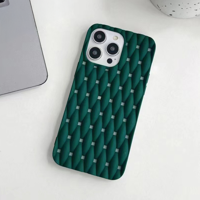 Silicone iPhone Case with Plait Design Green