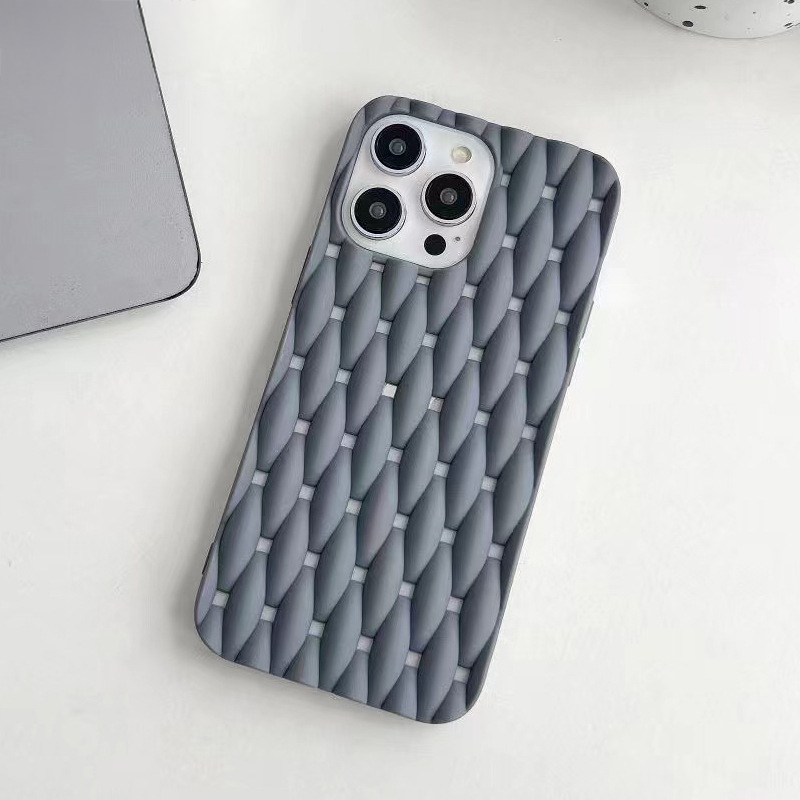 Silicone iPhone Case with Plait Design Gray