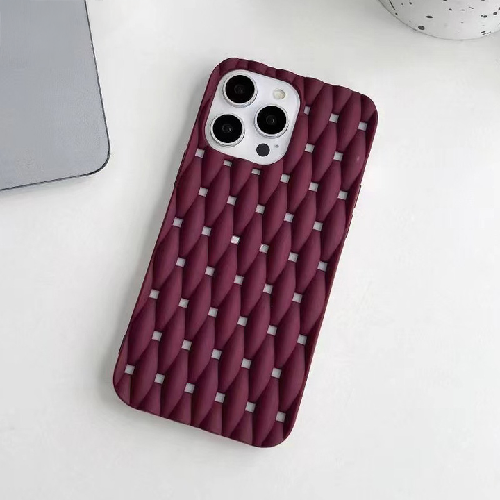Silicone iPhone Case with Plait Design Red