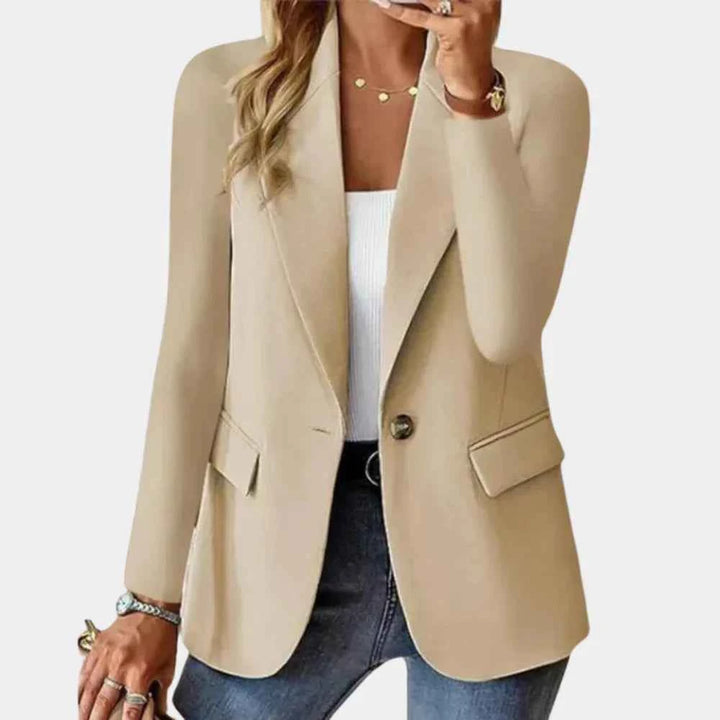 Women's Elegant Blazer - Stylish and Versatile Outerwear Beige