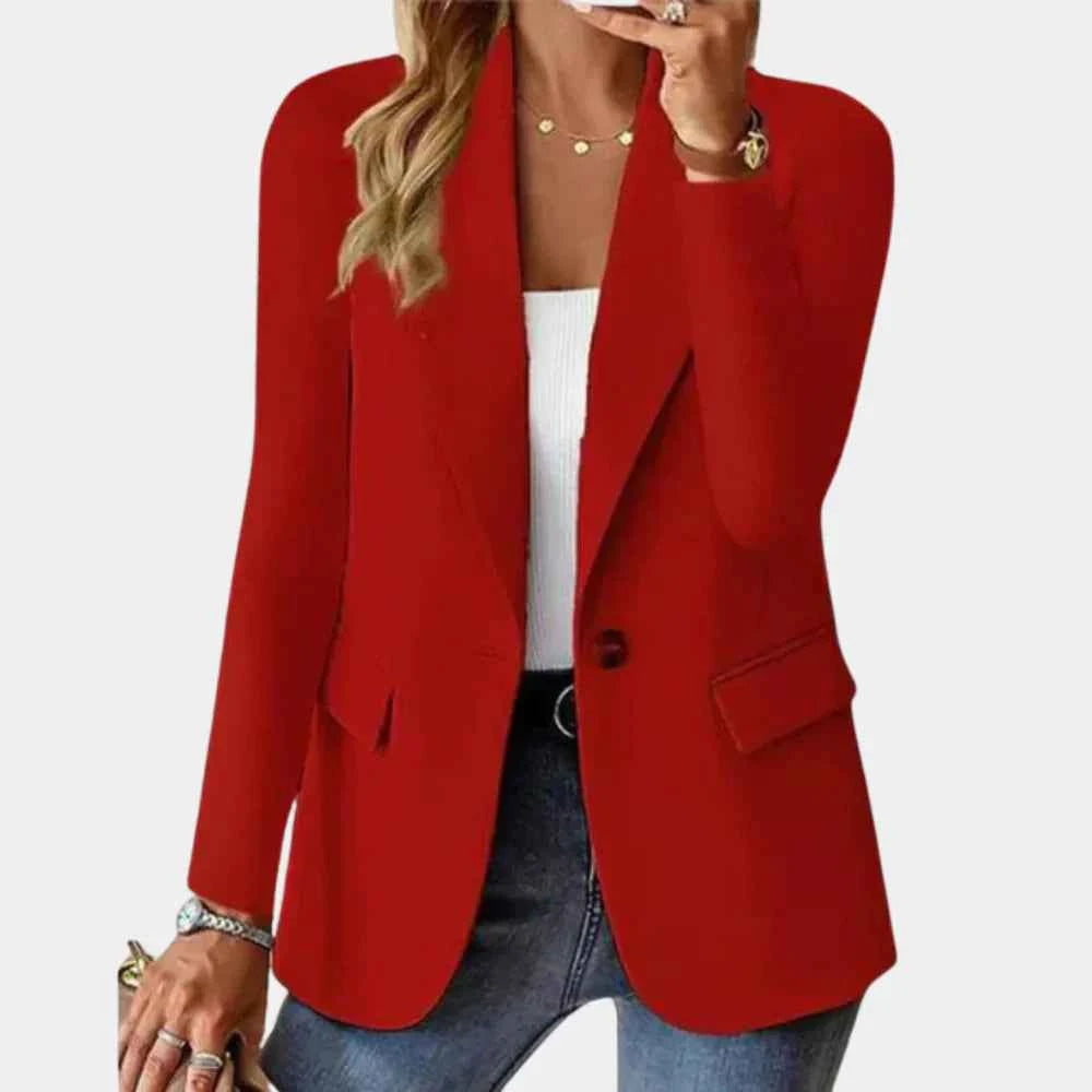 Women's Elegant Blazer - Stylish and Versatile Outerwear Red