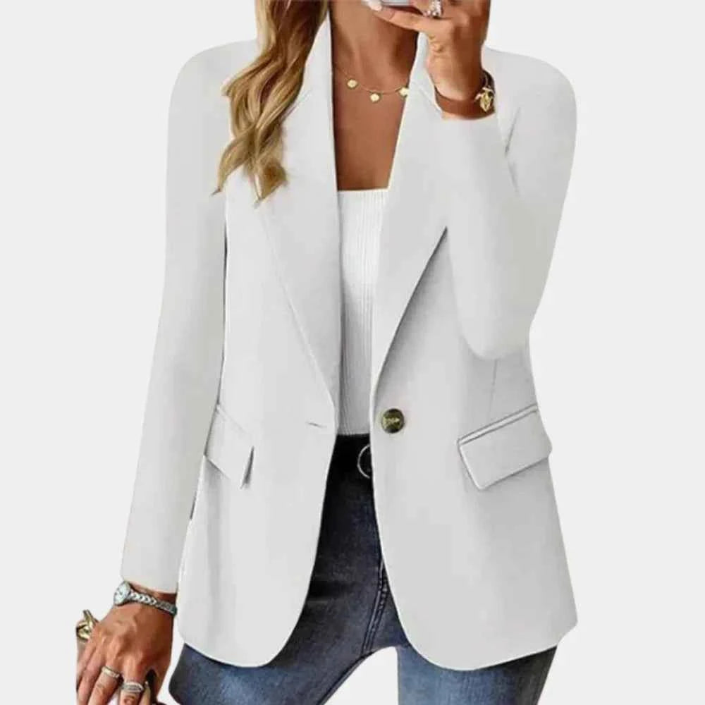 Women's Elegant Blazer - Stylish and Versatile Outerwear White
