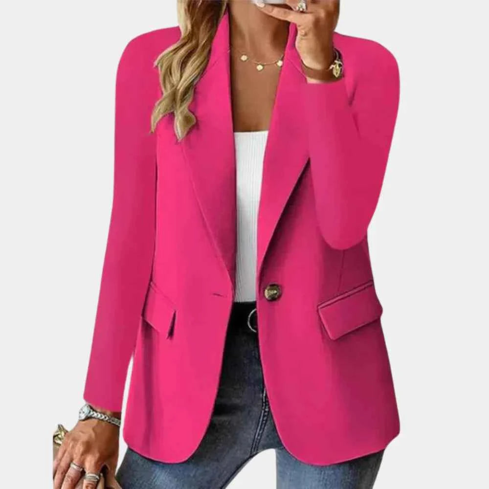 Women's Elegant Blazer - Stylish and Versatile Outerwear Pink