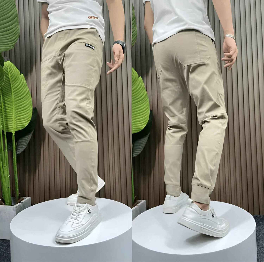 Men’s Stretch Cargo Pants – Comfortable Versatile Fit Beige