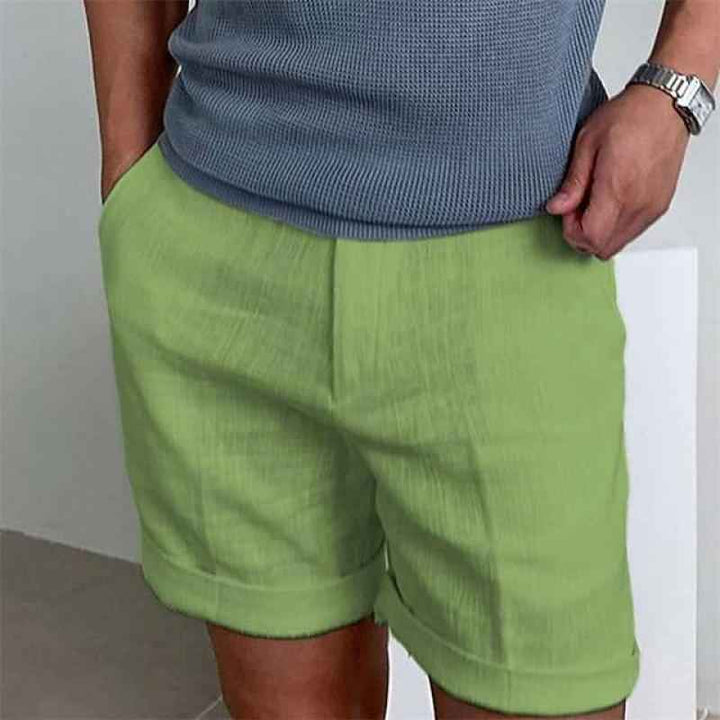 Men's Relaxed Fit Shorts – Cuffed Hem – Breathable Fabric – Casual Style Green