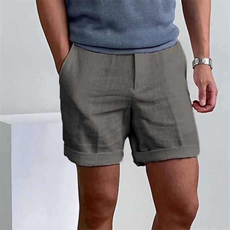 Men's Relaxed Fit Shorts – Cuffed Hem – Breathable Fabric – Casual Style Grey