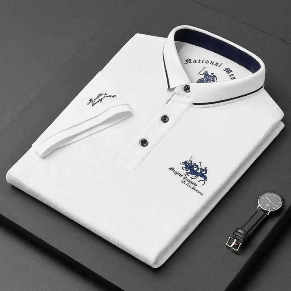 Men's Refined Casual Polo Shirt Essential White