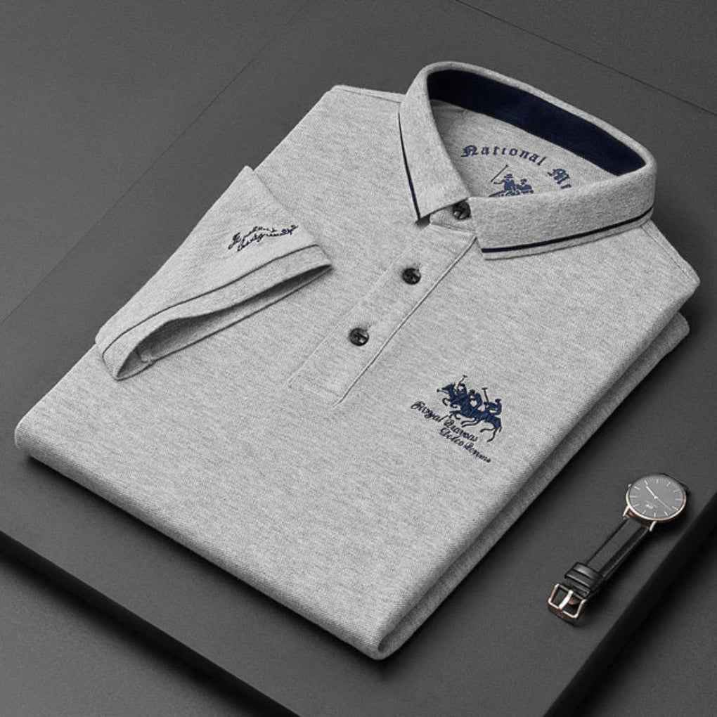 Men's Refined Casual Polo Shirt Essential Gray