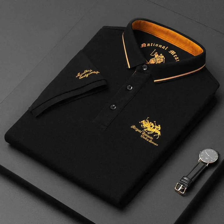 Men's Refined Casual Polo Shirt Essential Black