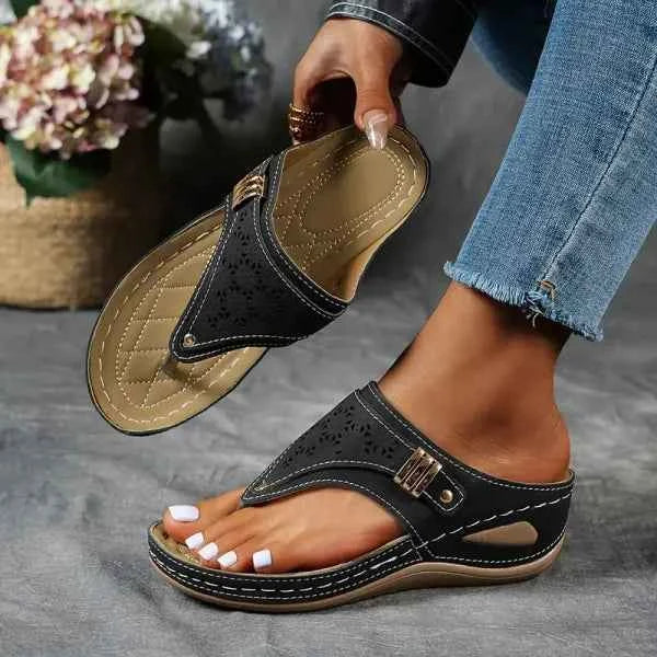 Jade | Women's Orthopedic Cushioned Sandals Black