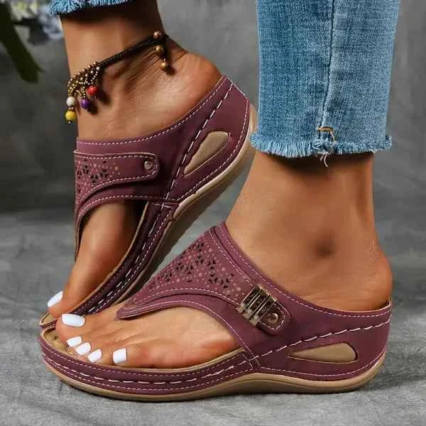 Jade | Women's Orthopedic Cushioned Sandals Bordeaux Red