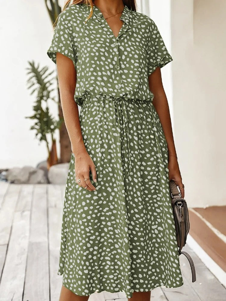 Elegant Lightweight Midi Summer Dress - Comfortable Style for Women