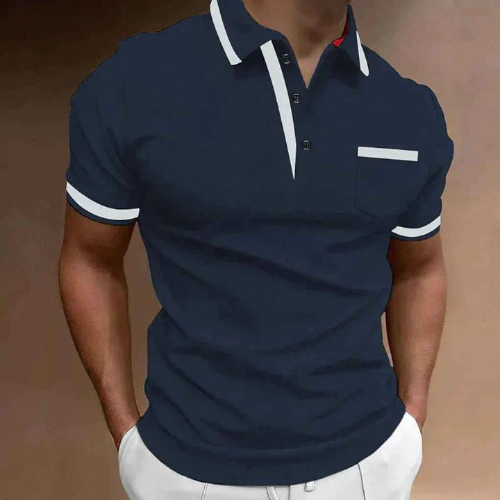 Men's Stylish and Versatile Polo Shirt Dark Blue